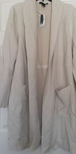 Nwt Joan Vass White Cream Winter White Coat Jacket